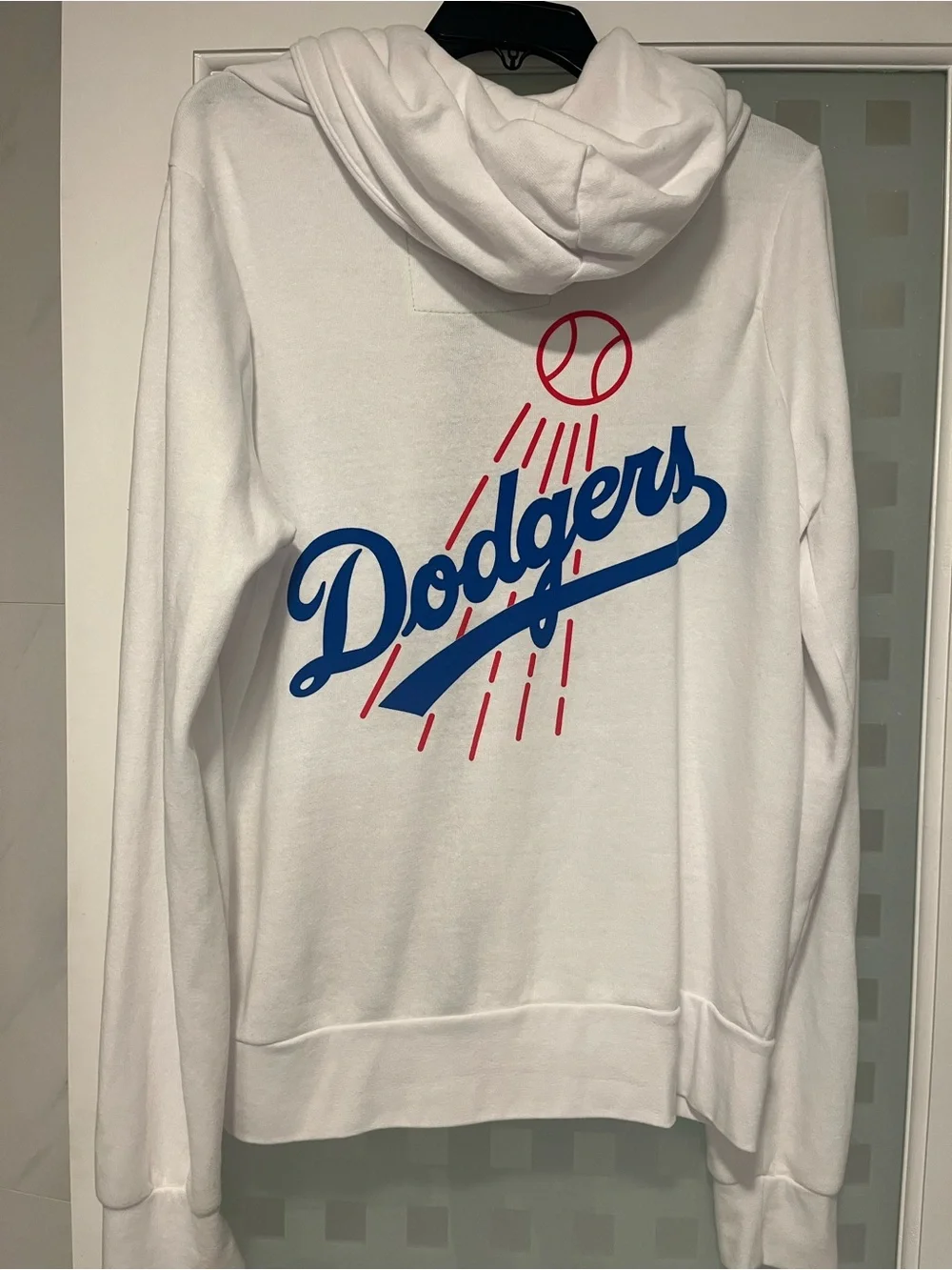 Aviator Nation White Zip Hoodie with Blue LA Stripes - Picture 3 of 6